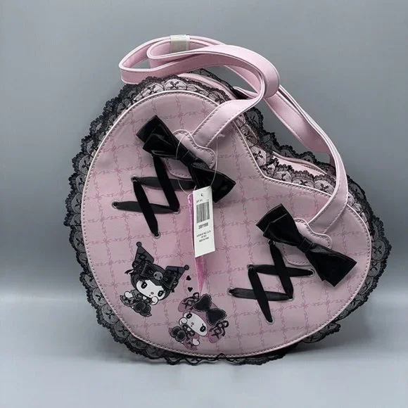 Sanrio Kuromi X Lolita My Melody Heart Crossbody Bag Purse NEW - Picture 1 of 9